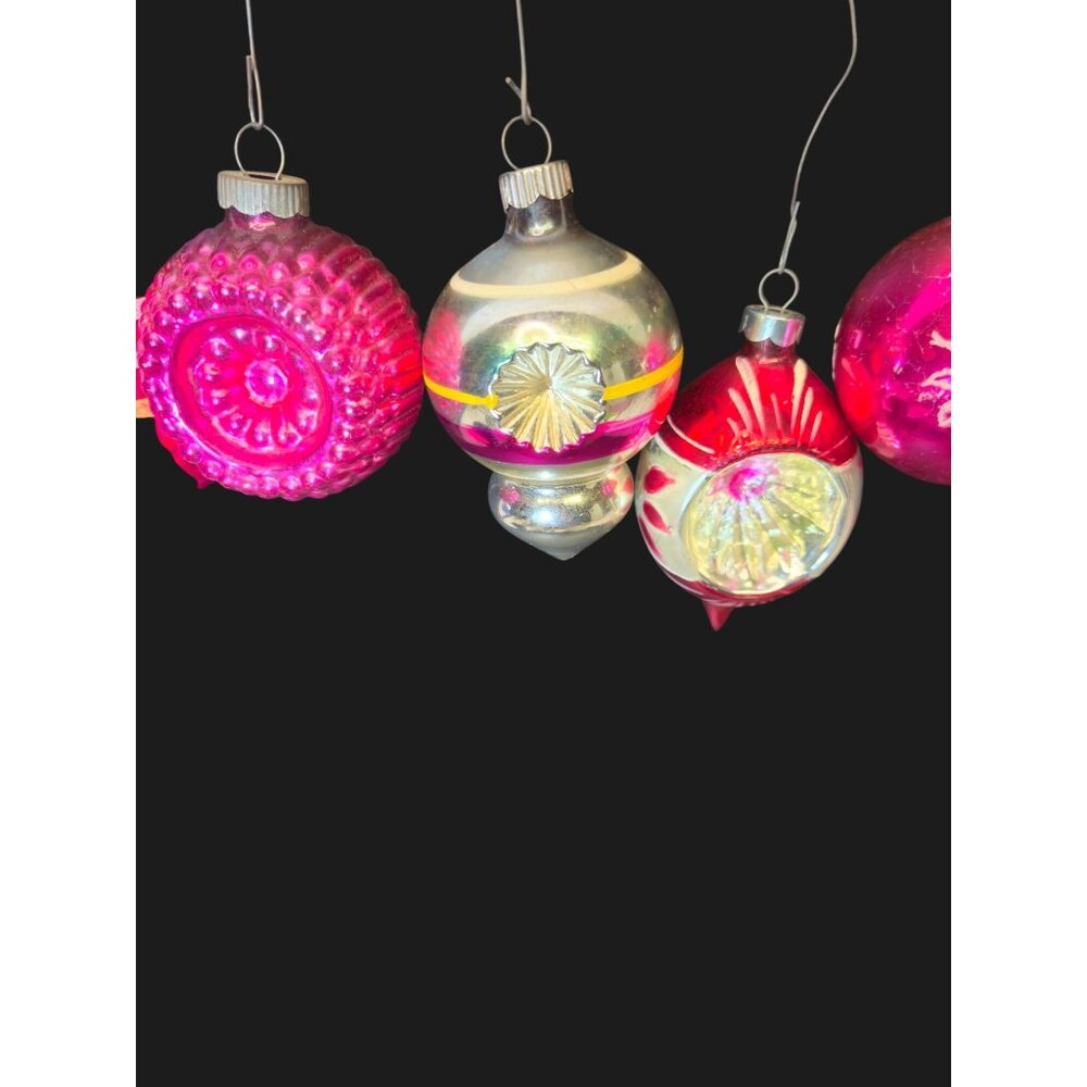 Vintage Shiny Brite Ornaments double Indent Bell Teardrop Mercury Glass bulbs 6 - Picture 8 of 16